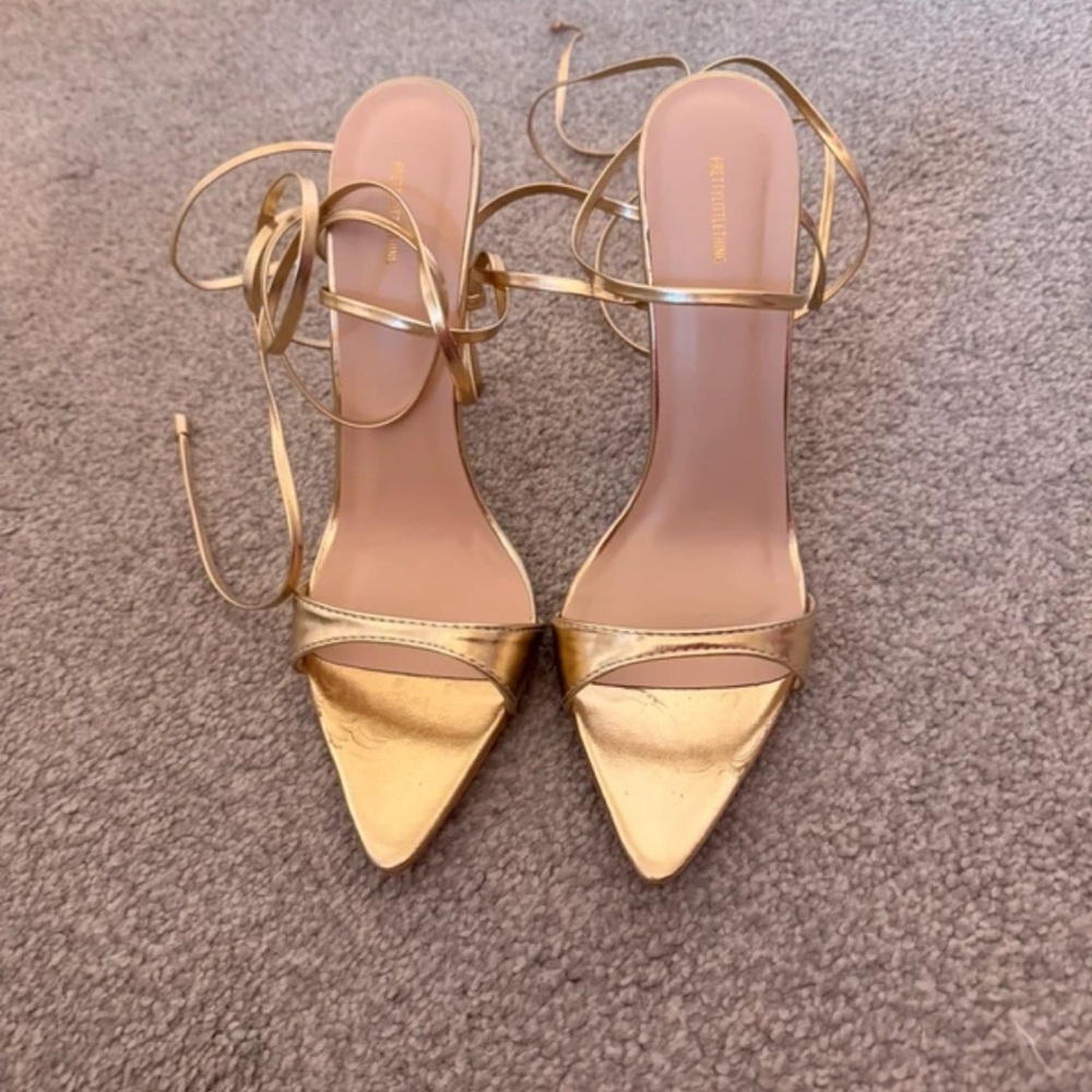 Gold Strappy Heels
